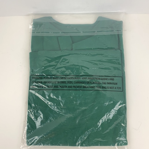 Quaker Factory Christmas Holiday Shirt Santa Appliqué Rhinestones Green Med NEW - Picture 4 of 4